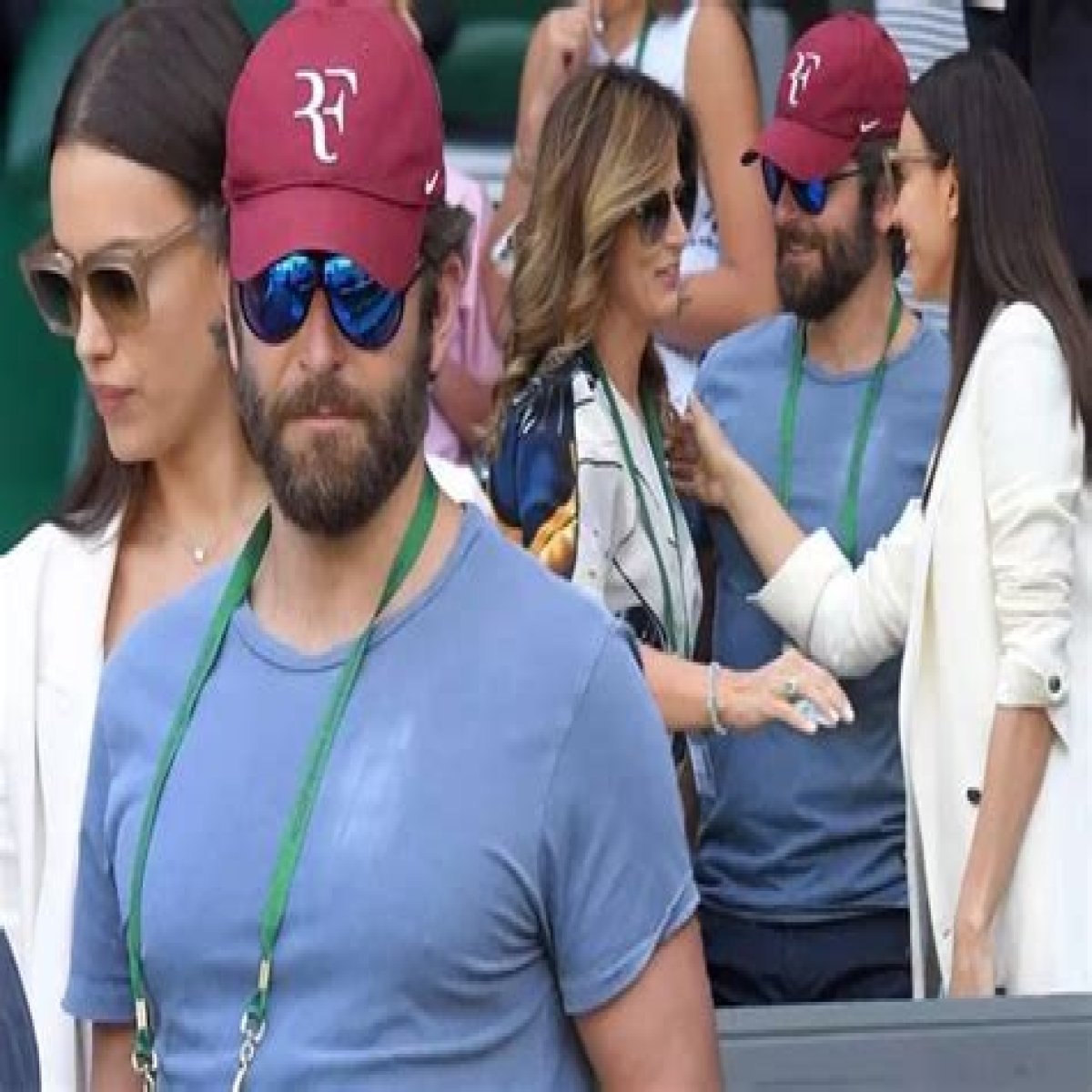 bitchy | Bradley Cooper and Irina Shayk celebrate Roger Federer’s win in the quarter-finals on Centre court on day nine of the Wimbledon Tennis Championships in London